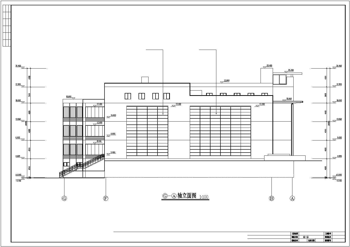 某地区大学食堂建筑方案设计施工CAD图纸