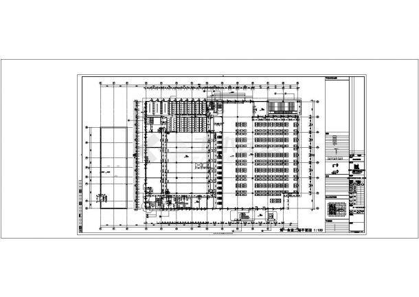 某地区师范学院食堂建筑方案设计施工CAD图纸-图二