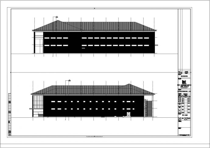 某地区师范学院第二食堂建筑方案设计施工CAD图纸_图1