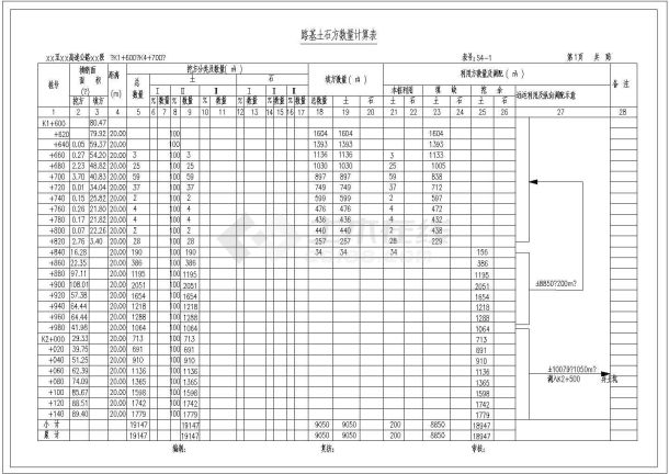 某土方计算表CAD设计构造图-图一