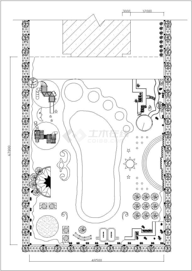 幼儿园设计_某地区幼儿园整体规划平面CAD图-图一