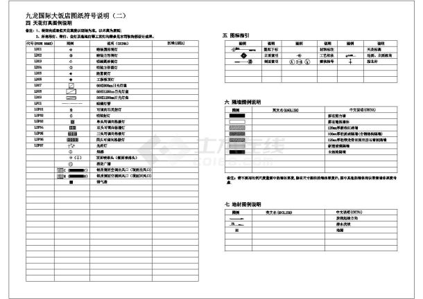 九龙国际会所室内装修设计cad全套施工图-图一