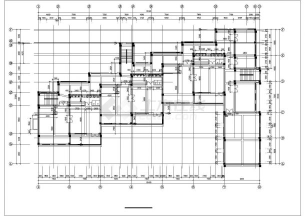 三层四建幼儿园建筑施工cad图（含平面图，共六张）-图二