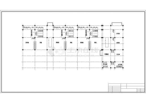 2315平米4层幼儿园建筑施工cad图(含计算书，共十一张)-图一