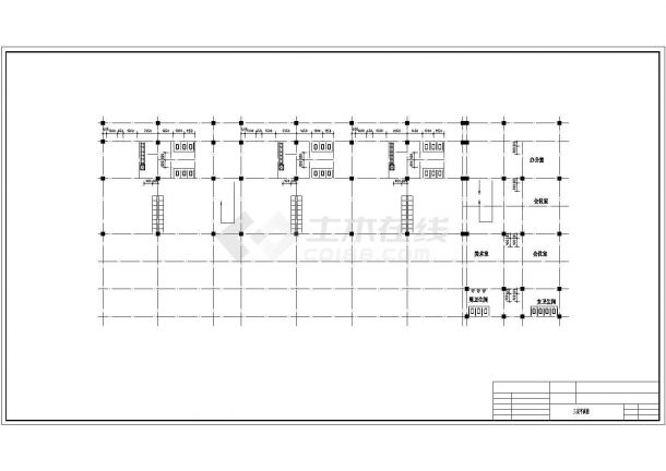 2315平米4层幼儿园建筑施工cad图(含计算书，共十一张)-图二