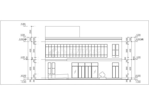 中学食堂建筑方案，二层中学食堂+餐厅，屋面太阳能-图二
