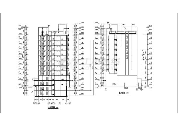 住宅楼建筑施工图全套，地上10层 地下2层-图二