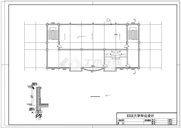 某四层框架办公楼建筑结构CAD施工完整图纸-图二
