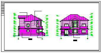3层农村私人别墅建筑cad施工设计图纸-图二