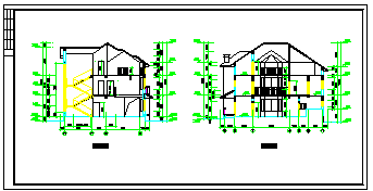 3层农村私人别墅建筑cad施工设计图纸