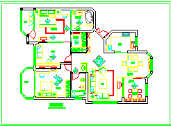 110平米户型家居装饰cad施工设计图纸-图二