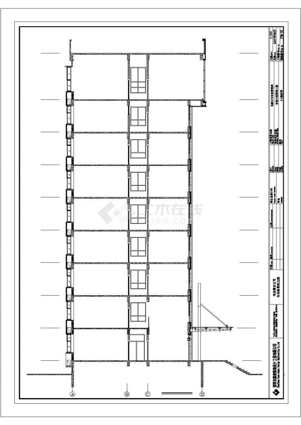 淮安住宅楼精美建筑施工设计方案图-图二