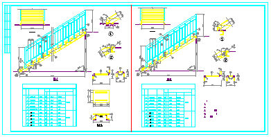 钢结构走廊楼梯施工设计cad图纸