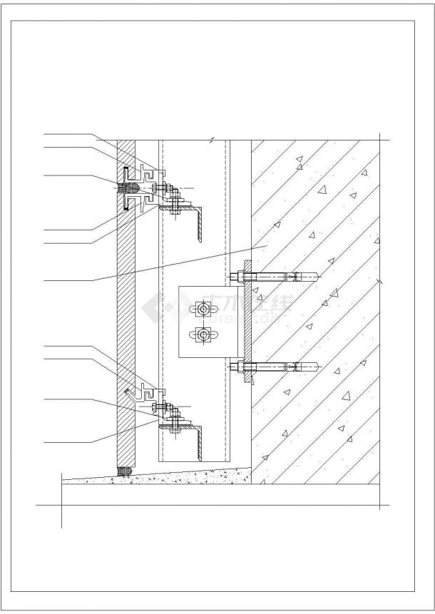 杭州小区住宅楼石材幕墙建筑施工设计图-图一