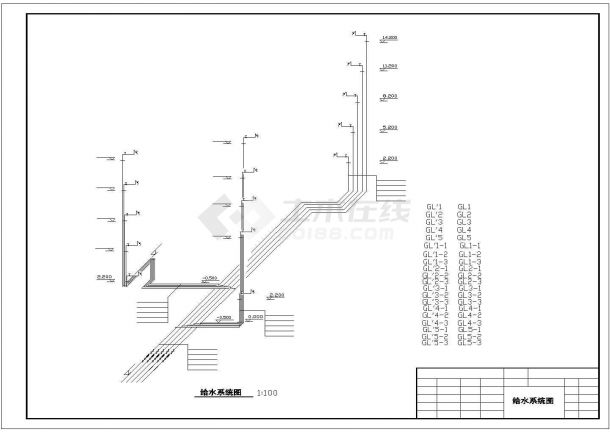 某地长20.24米 宽13.24米 1架空+5层(1梯2户)住宅楼给排水设计CAD图-图一