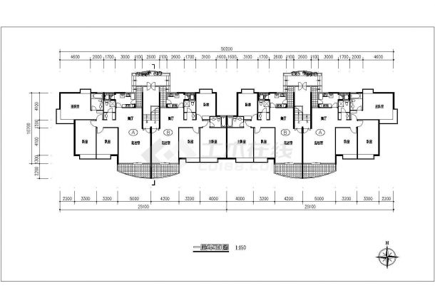 某六层单元式住宅楼建筑初步设计图-图二