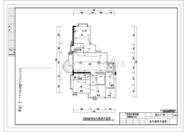 珠江广场B栋A型住宅室内装修施工图-图一