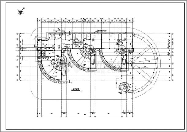 幼儿园设计_某地区三层城堡风幼儿园设计CAD图-图二