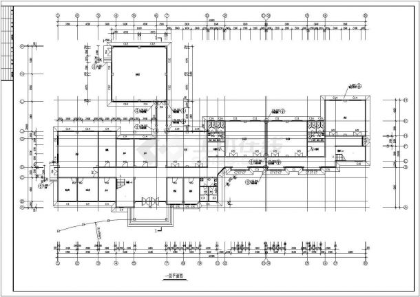 幼儿园设计_某地区单层局部三层矩形幼儿园设计CAD图-图二