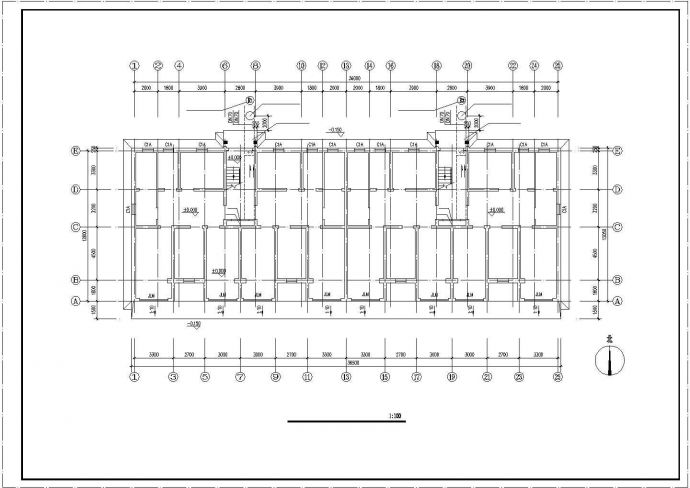 某地长36米 宽12.8米 1储藏+6层住宅楼给排水设计CAD图_图1