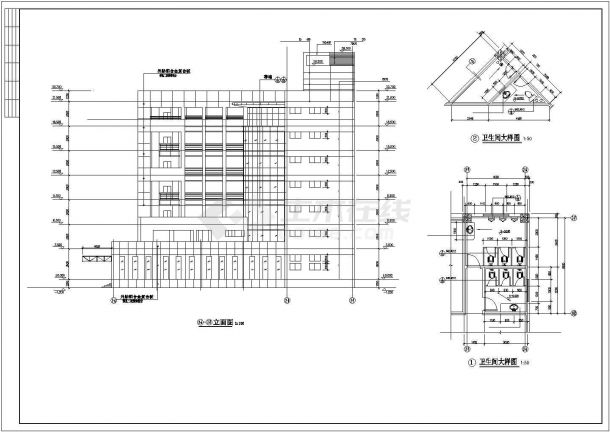 长约40米 宽33米 水利局七层办公楼设计图-图二
