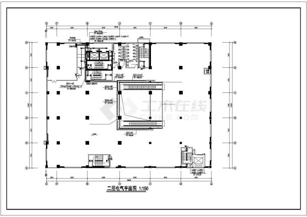 某地超高层大厦办公楼强电CAD布置图-图一