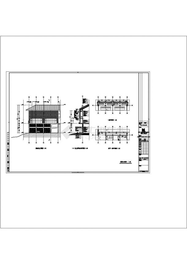 某非物质文化遗产传承中心项目建筑方案设计施工CAD图纸-图一