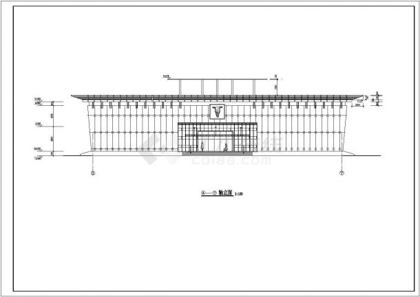 某地区公共展览馆建筑方案设计施工CAD图纸-图一