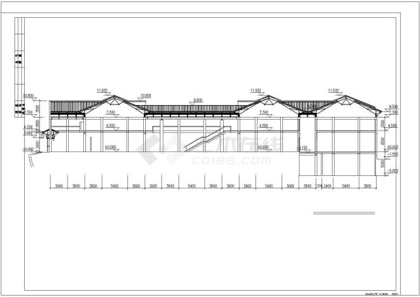 某城市公共展览馆建筑方案设计施工CAD图纸-图二