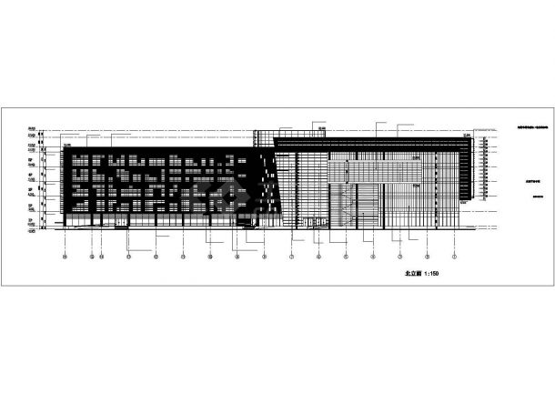 某城市图书馆建筑完整方案设计施工CAD图纸-图二