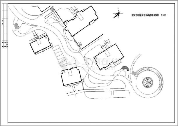 南京某花园小区全套景观带设计施工cad图(含景观带环境设计水池循环系统图)-图二