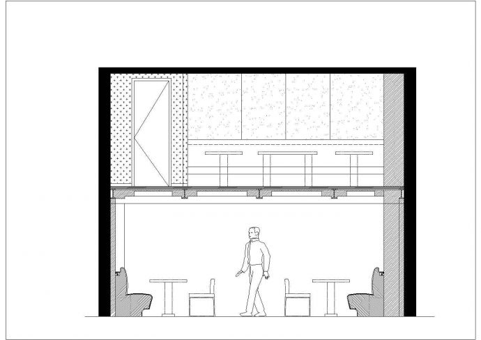 某二层西餐厅室内装修设计cad方案图_图1