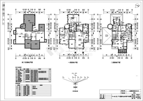 电气设计_两层花园别墅区电气CAD图纸-图一