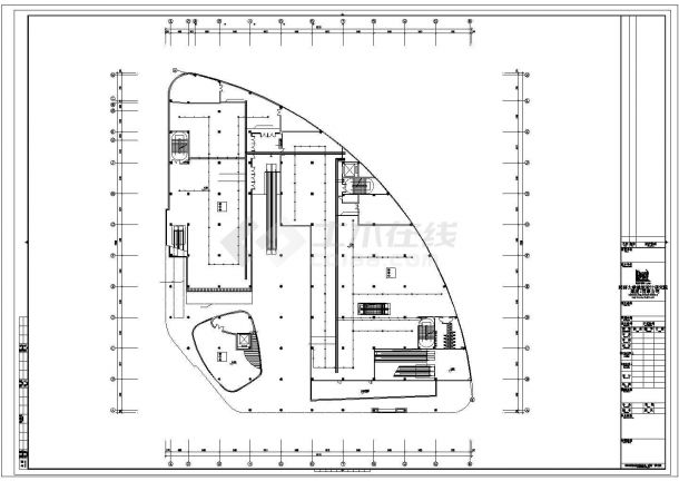杭州市西湖区某2万平米4层大型购物商场内部弱电系统全套设计CAD图纸-图一