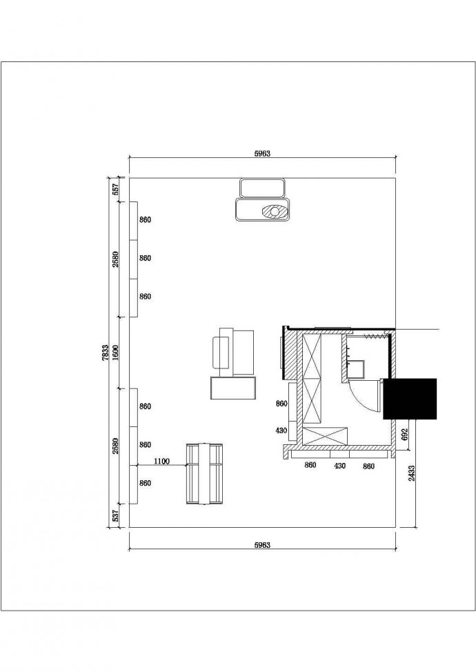 某服装专卖店现代风格室内装修设计cad详细施工图（含效果图）_图1