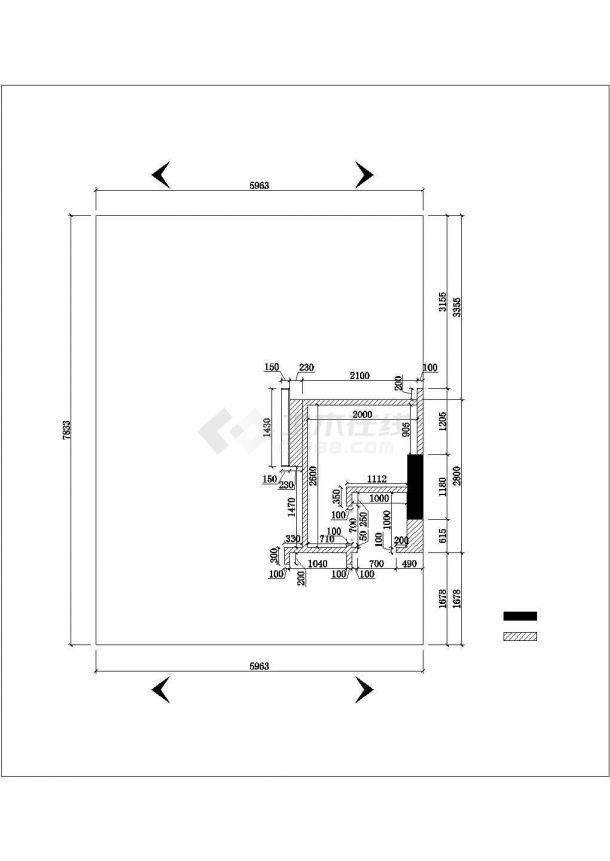 某服装专卖店现代风格室内装修设计cad详细施工图（含效果图）-图二
