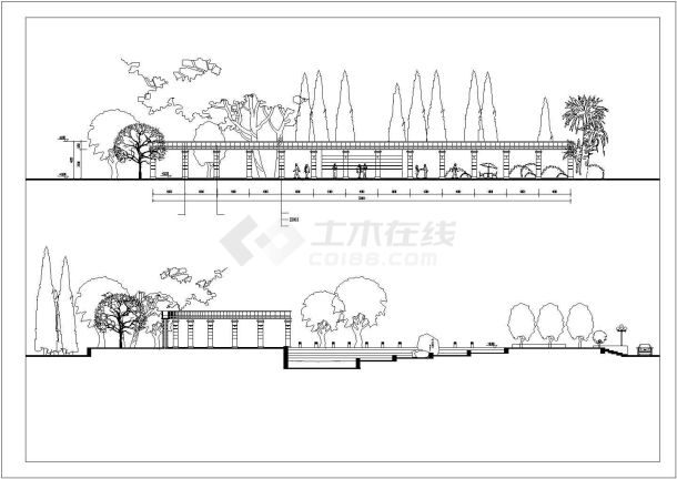 【南通】某公园音乐广场环境规划全套施工设计cad图纸-图二