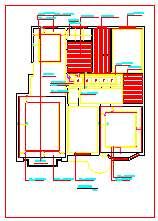 大三室室内装修cad平面施工设计工程图-图二