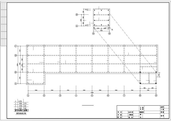 长44米宽12.9米2层框架深圳某办公楼结构施工图_图1