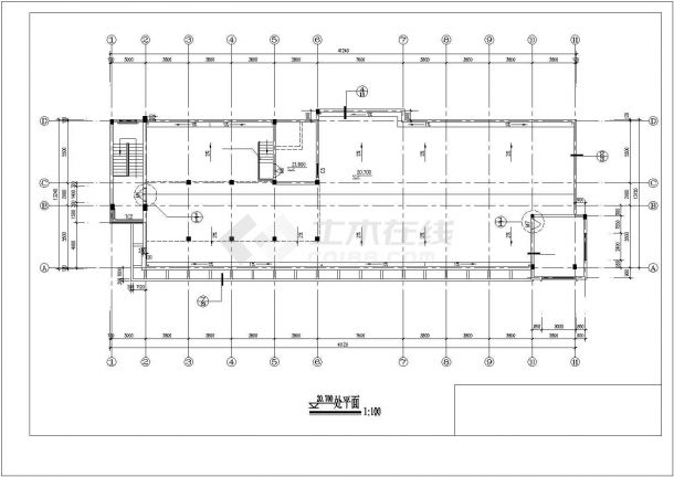 某地区框架办公楼结构CAD设计施工图(含设计说明）-图一