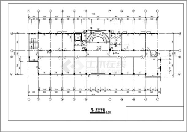 某地区框架办公楼结构CAD设计施工图(含设计说明）-图二