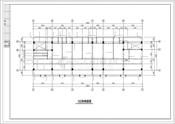 长38米宽10米4层框架办公楼结构施工图-图二