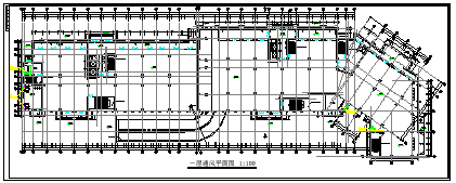 地下汽车库cad详细设计通风图-图一