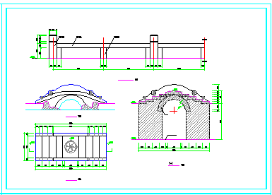 多种古桥经典样式施工cad设计图纸-图二