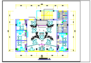 二层茶楼室内装修cad设计平面施工图-图二