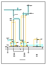 废气洗涤系统流程及配管整套cad设计图-图二