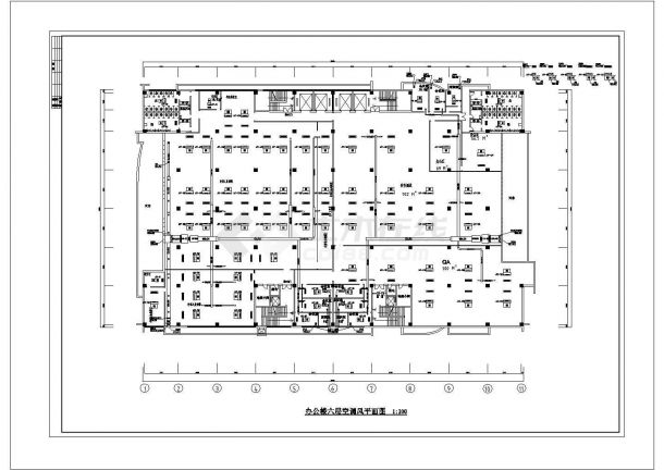 【德信】某办公楼整套空调设计cad平面施工方案图-图二