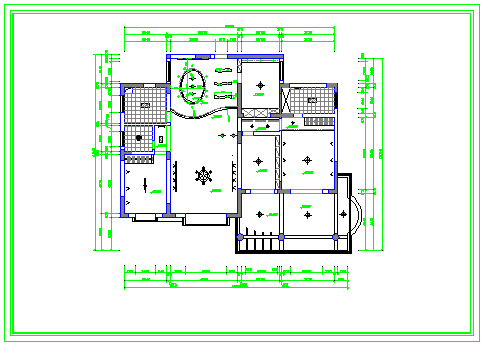 豪宅家居装修设计平面施工cad图纸_图1