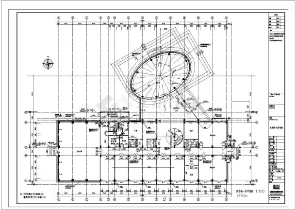 【4层】3727平米四层框架CAD结构商务楼施工组织设计及工程量计价清单（含部分建筑图，完整结构图，总平图，横道图）-图一