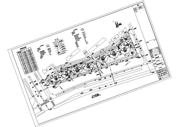 某一线城市花园小区规划设计cad总平面施工图（含技术经济指标）_图1